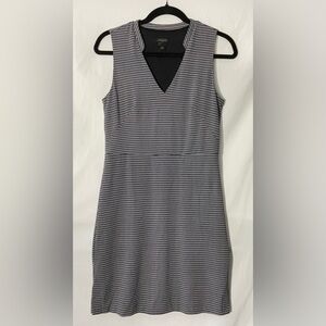 Ann Taylor Black and White Sheath Midi Dress